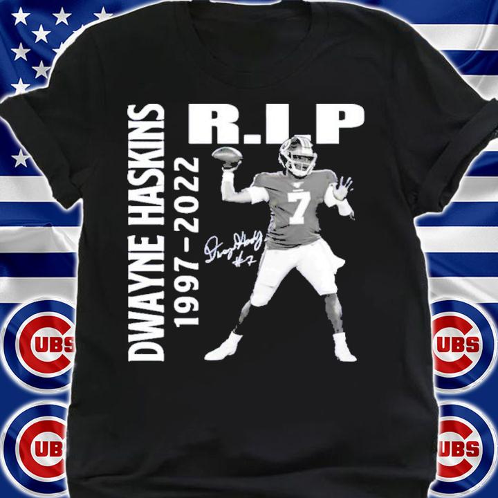 RIP Dwayne Haskins 1997-2022 Signatures Thank You For The Memories Shirt