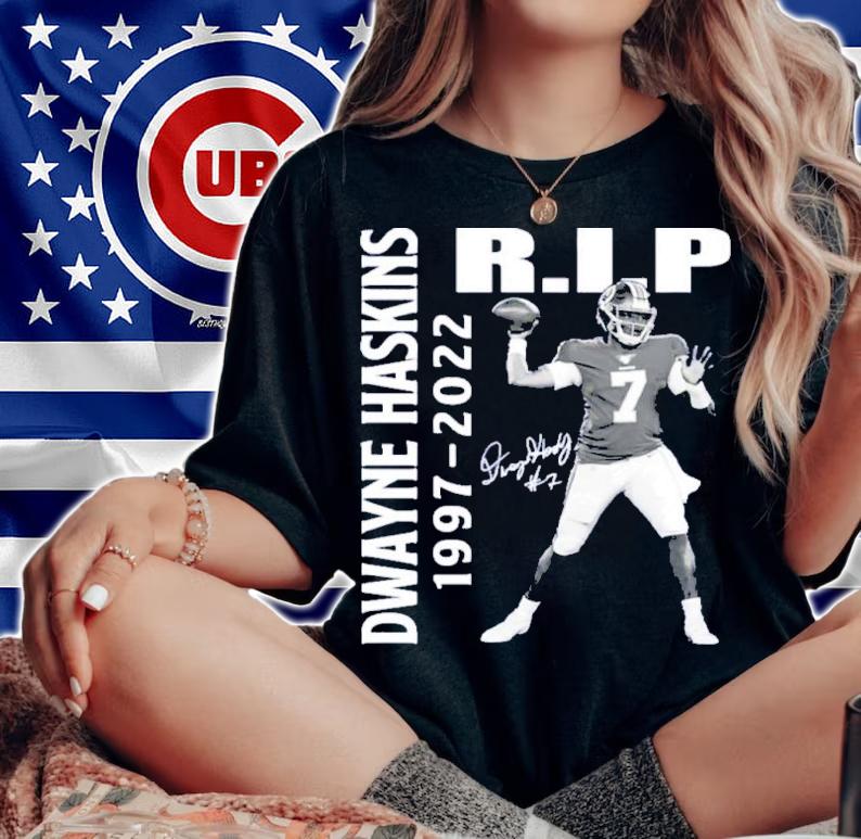 RIP Dwayne Haskins 1997-2022 Signatures Thank You For The Memories Shirt