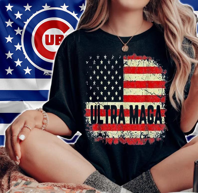 Ultra Maga America Flag Vintage T-Shirt woman shirt