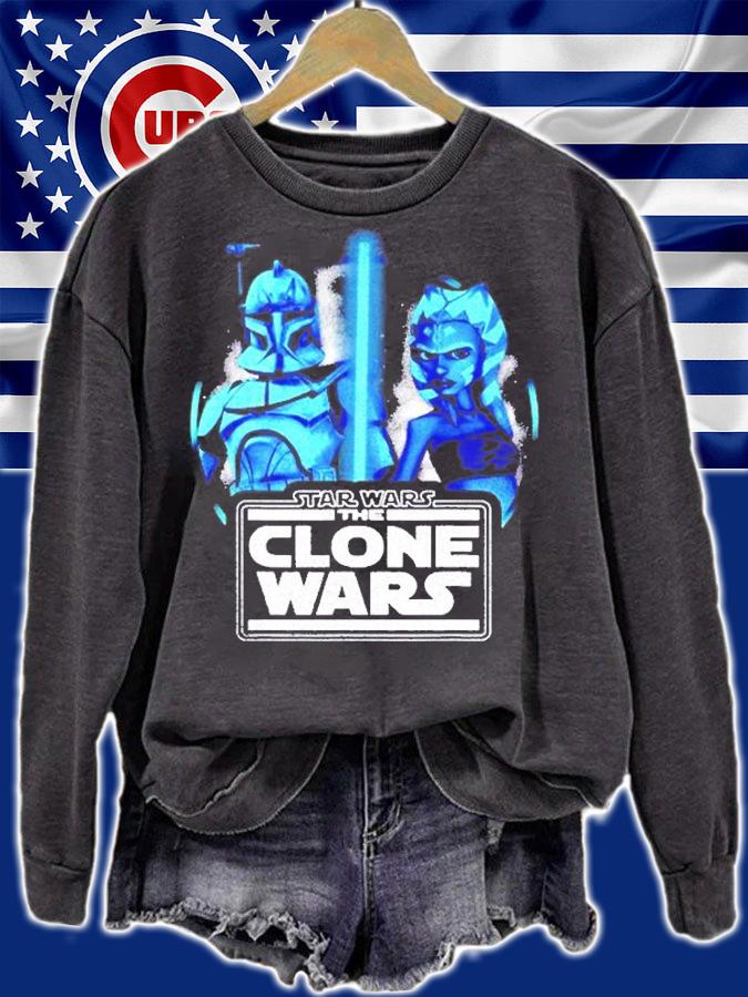 Star Wars The Clone Wars Ahsoka & Rex Lightsaber Portrait T-Shirt