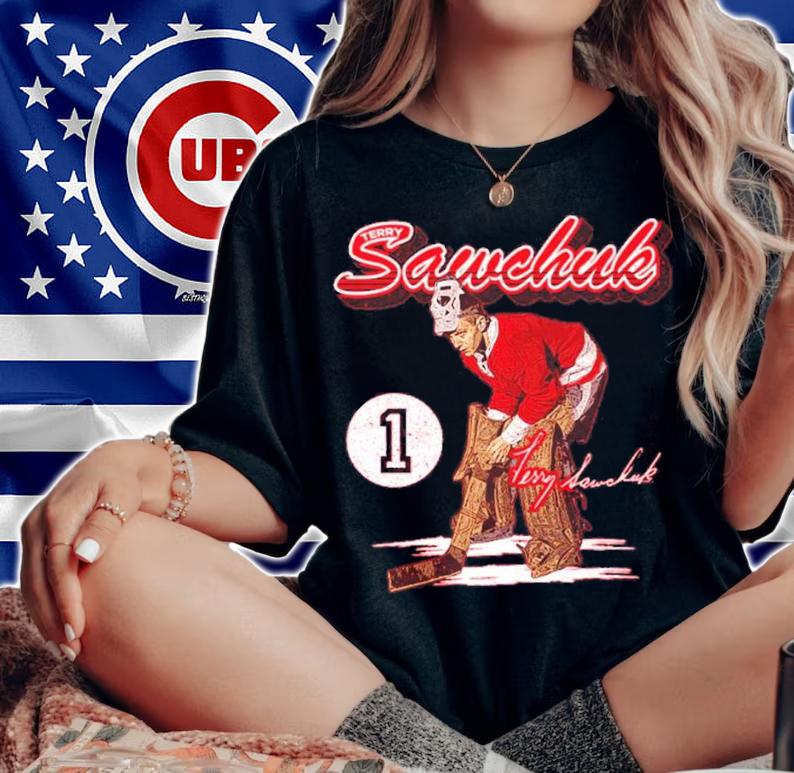 Terry Sawchuk Detroit Hockey Signatures Shirt