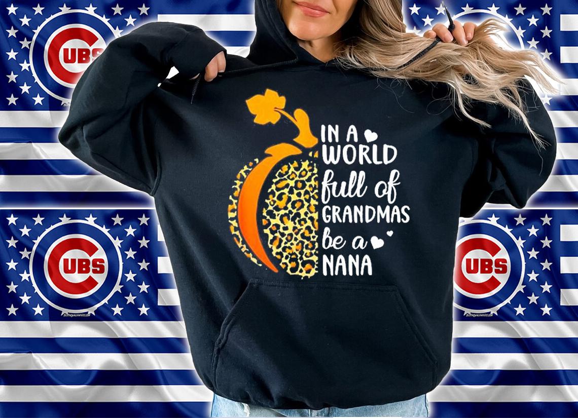 In A World Full Of Grandmas Be A Nana Leopard Pumpkin T-Shirt hoodie