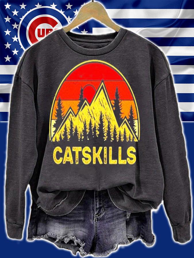 Vintage Catskills New York Mountains Nature Hiking Souvenir T-Shirt sweatshirt