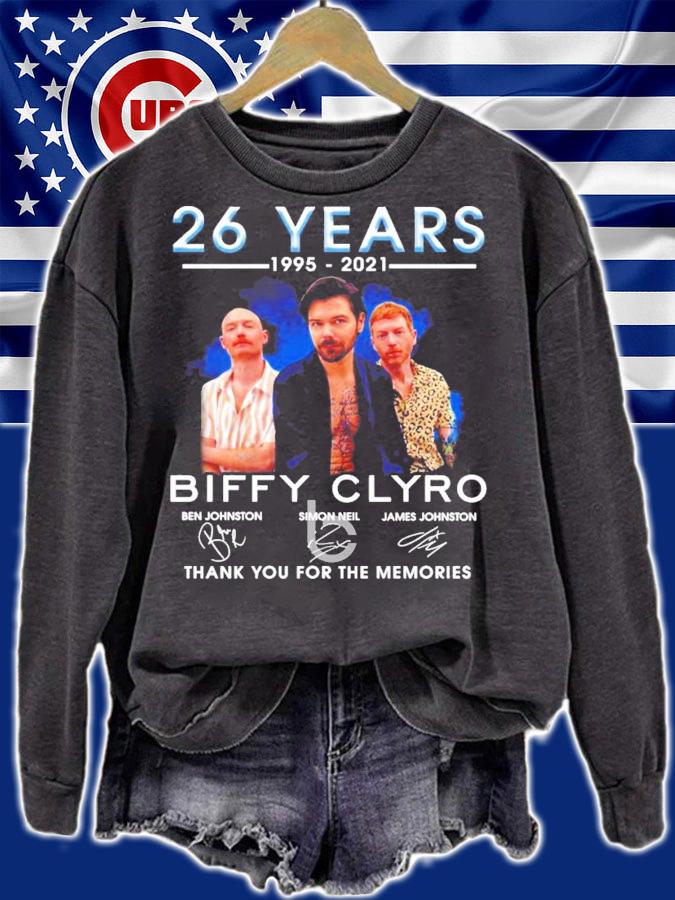 26 years 1995-2021 Biffy Clyro signatures thank you for the memories t-shirt sweatshirt