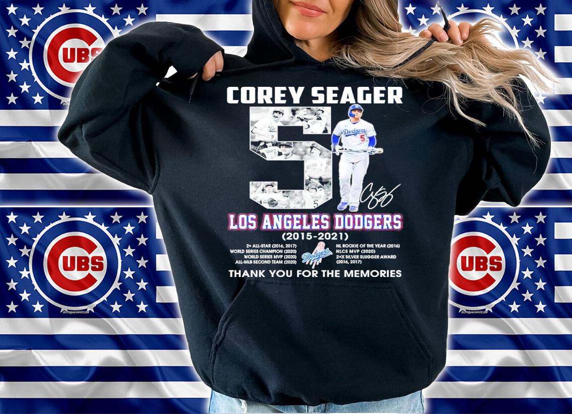 Corey Seager Los Angeles Dodgers 2015-2021 Signatures Thank You For The Memories Shirt hoodie