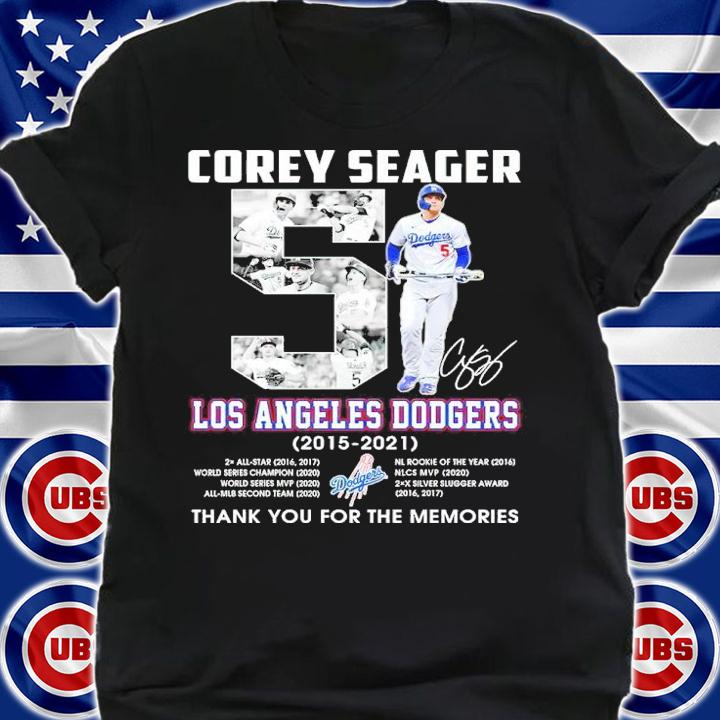 Corey Seager Los Angeles Dodgers 2015-2021 Signatures Thank You For The Memories Shirt shirt