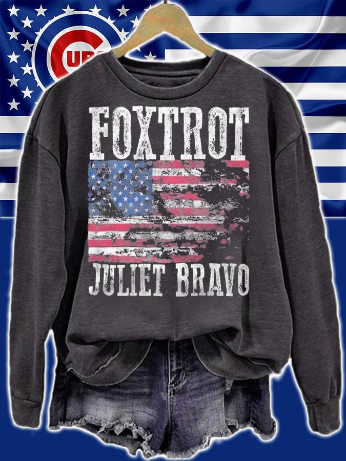FJB Foxtrot Juliet Bravo Anti Biden USA Flag Vintage T-Shirt