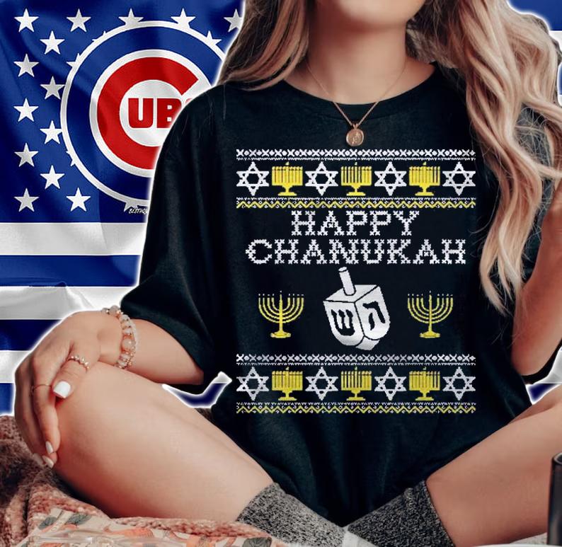 Happy Chanukah Ugly Sweater Funny Hanukkah Christmas Gifts Pullover Shirt