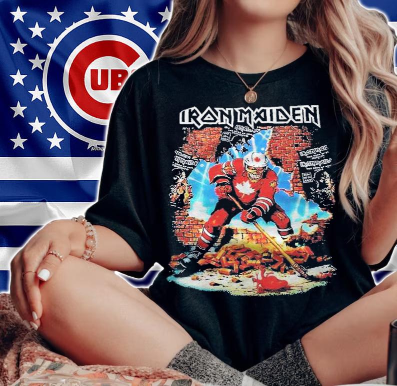 Iron Maiden hockey Canada T-shirt woman shirt