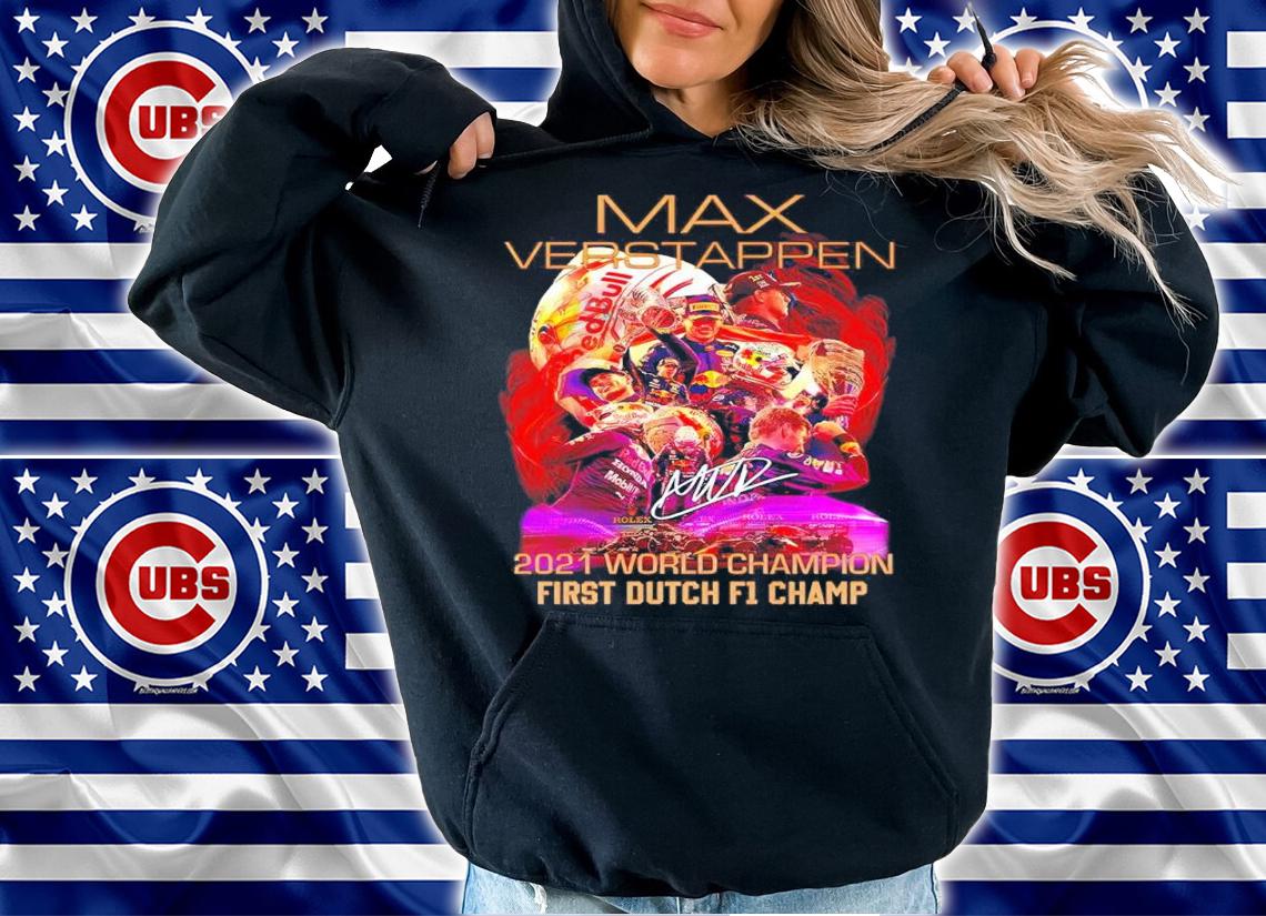 Max Verstappen 2021 World Champion First Dutch F1 Champ Signatures Shirt