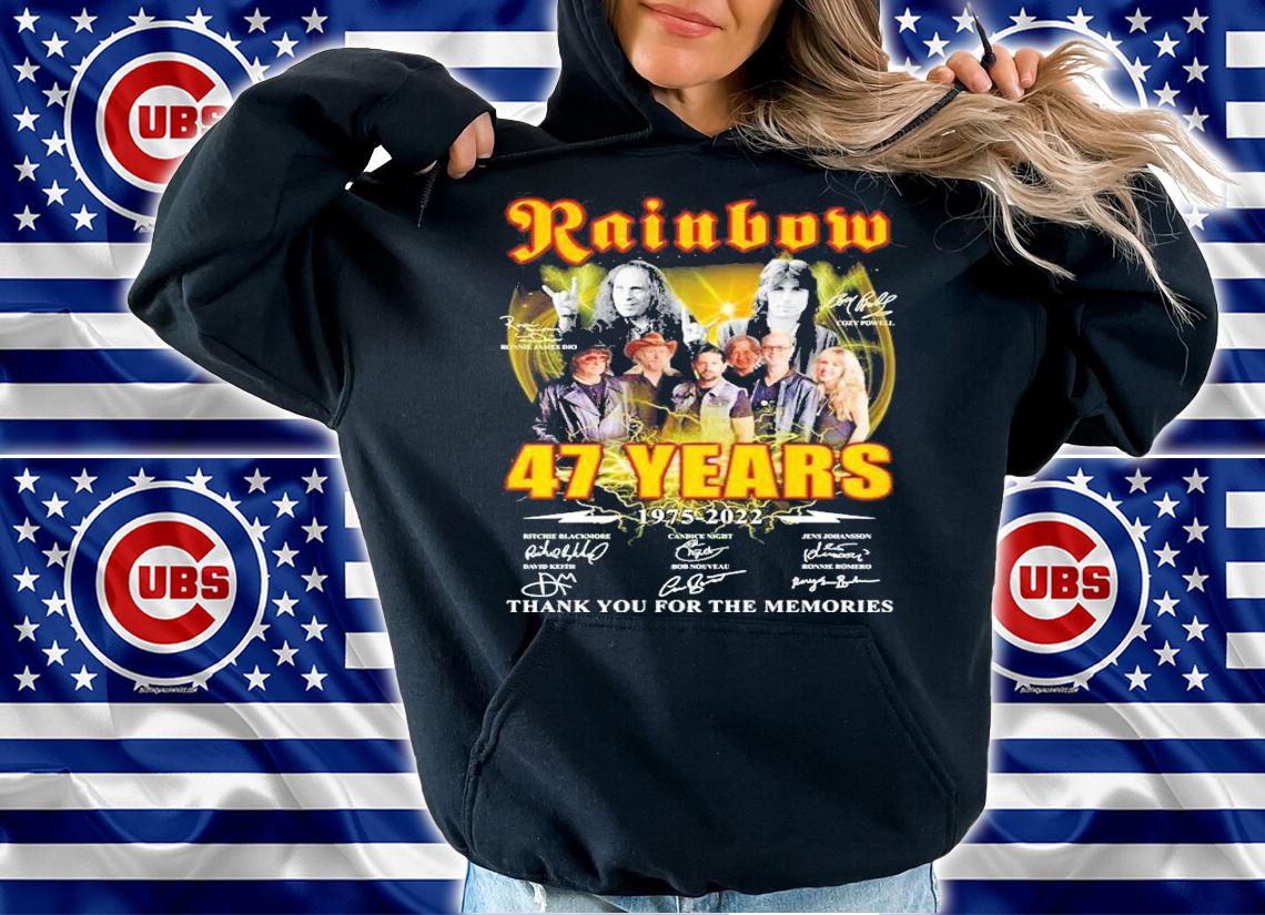 Rainbow 47 Years 1975-2022 Signatures Thank You For The Memories Shirt hoodie