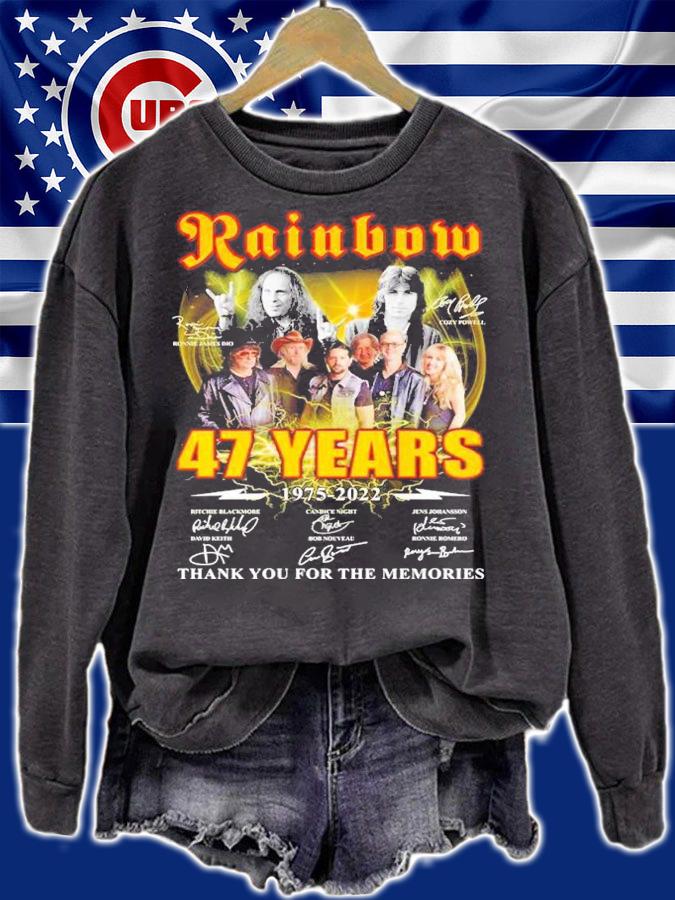 Rainbow 47 Years 1975-2022 Signatures Thank You For The Memories Shirt sweatshirt