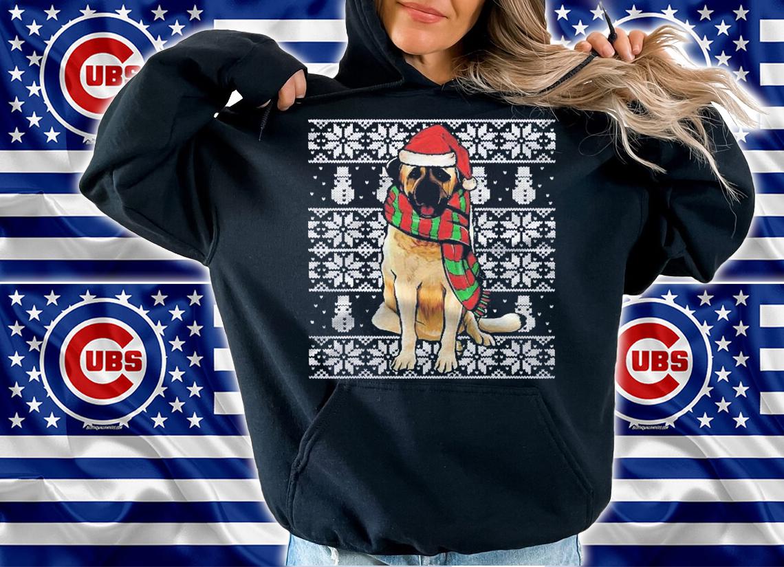 Santa Hat Xmas Anatolian Shepherd Dog Ugly Christmas Shirt hoodie