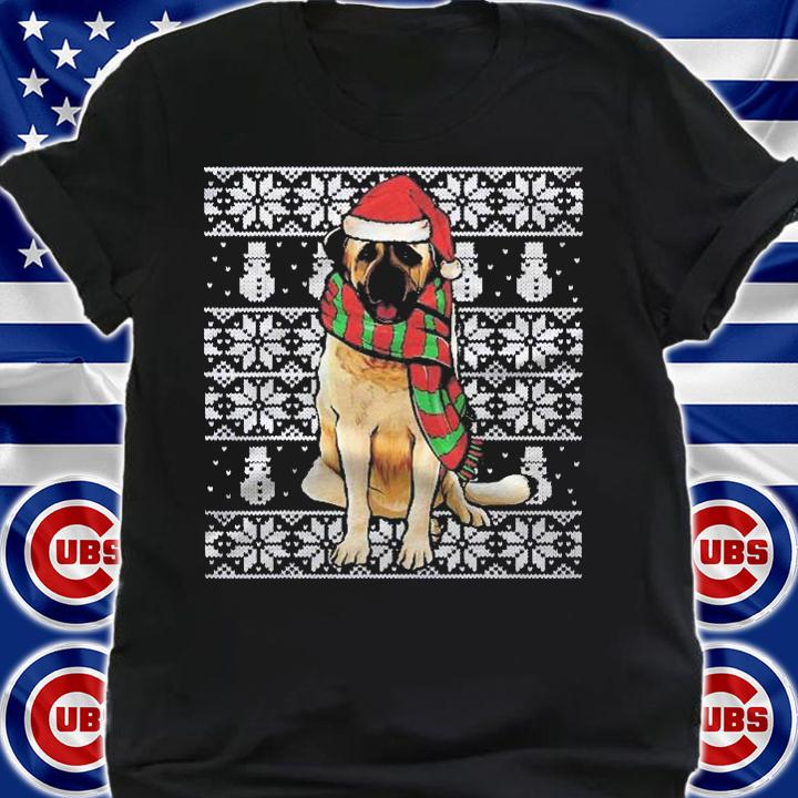Santa Hat Xmas Anatolian Shepherd Dog Ugly Christmas Shirt shirt