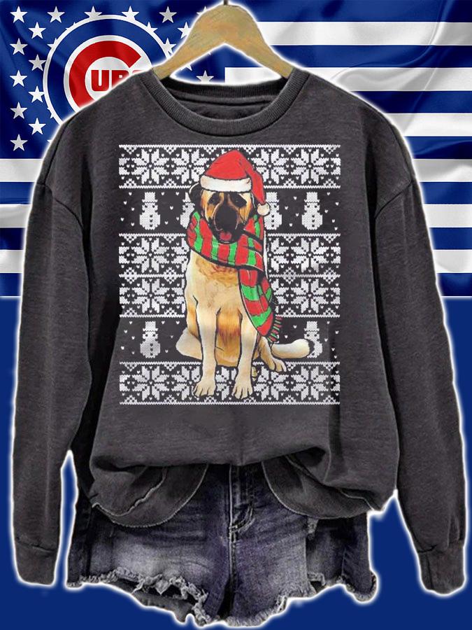 Santa Hat Xmas Anatolian Shepherd Dog Ugly Christmas Shirt sweatshirt