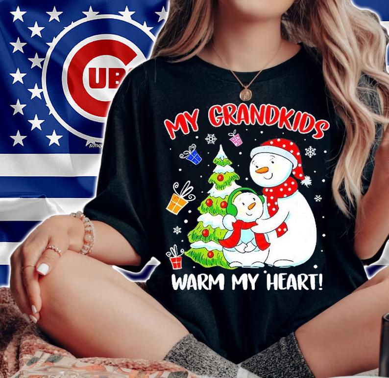 Snowman My Grandkids Warm My Heart T-Shirt woman shirt
