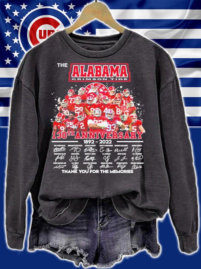 The Alabama Crimson Tide 130th Anniversary 1892-2022 Signatures Thank You For The Memories Shirt sweatshirt