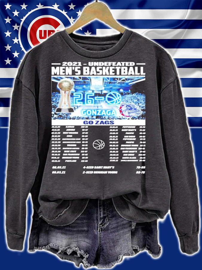 2021 undefeated men's Basketball Gonzaga Go Zags signature shirt sweatshirt