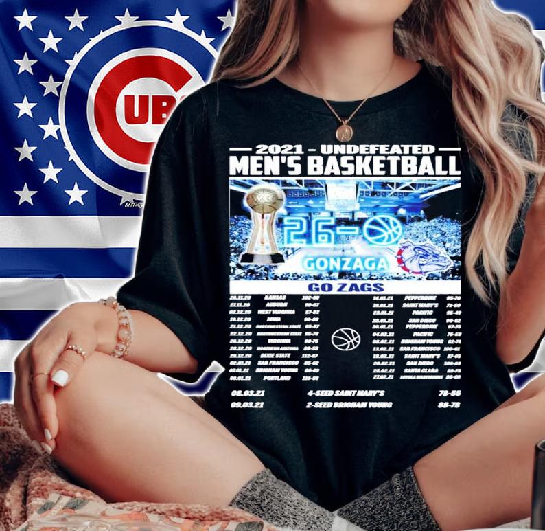 2021 undefeated men's Basketball Gonzaga Go Zags signature shirt woman shirt