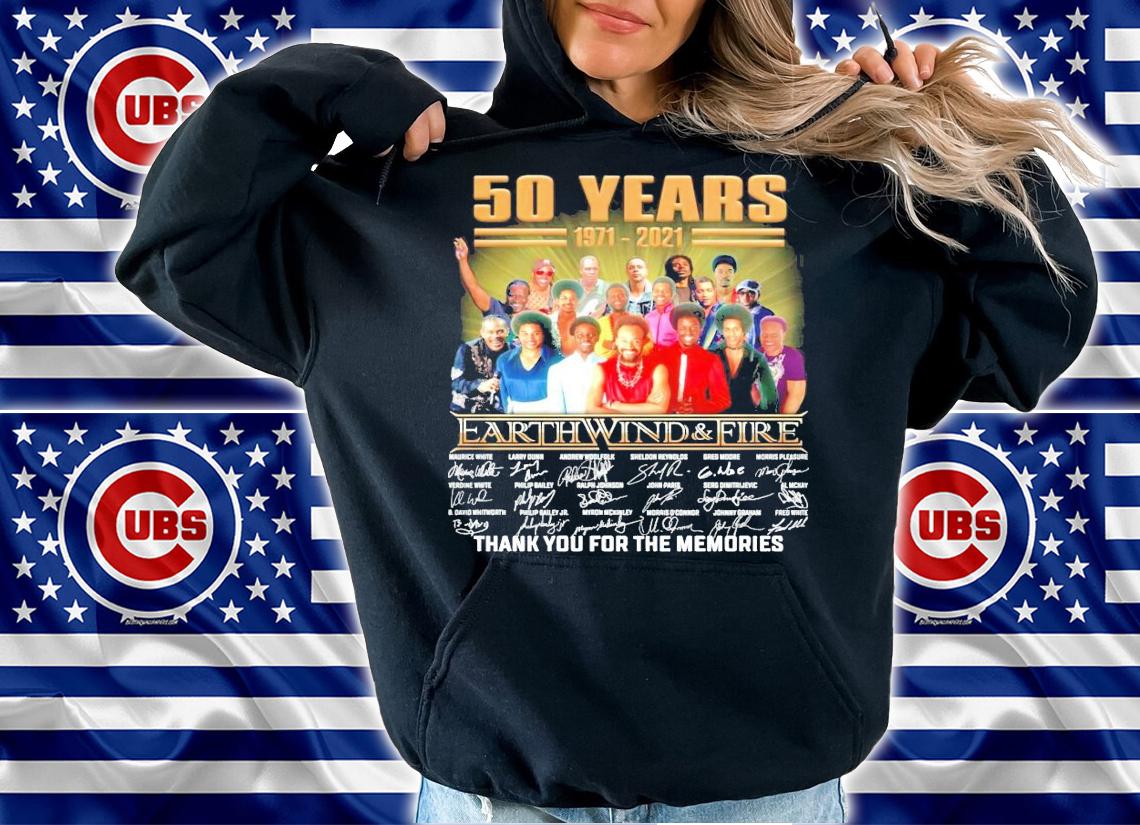 55 years 1971-2021 Earth Wind and Fire signatures shirt hoodie