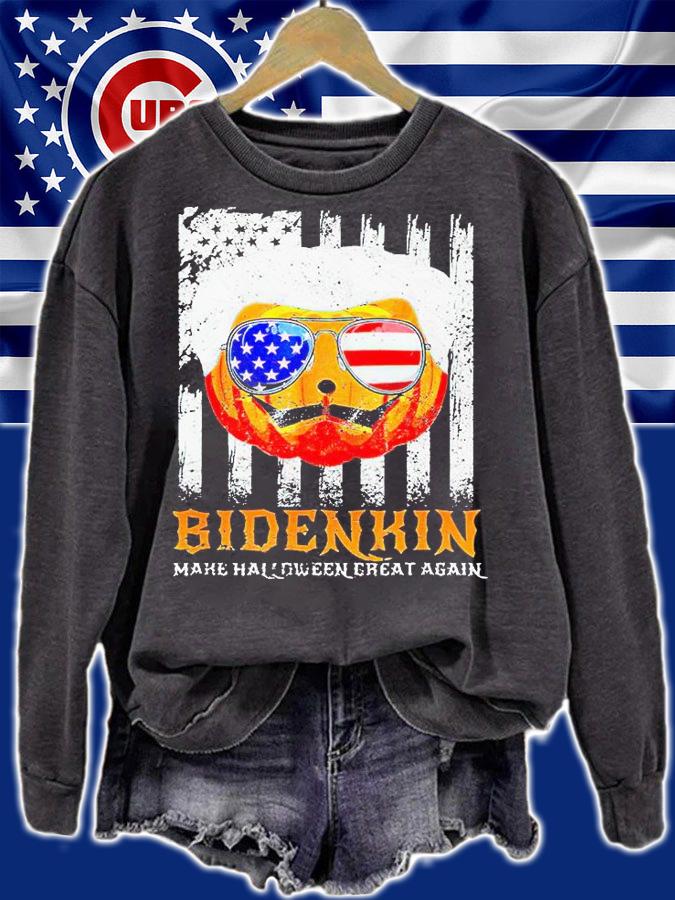 Biden Pumpkin make Halloween great again Bidenkin USA T-shirt sweatshirt