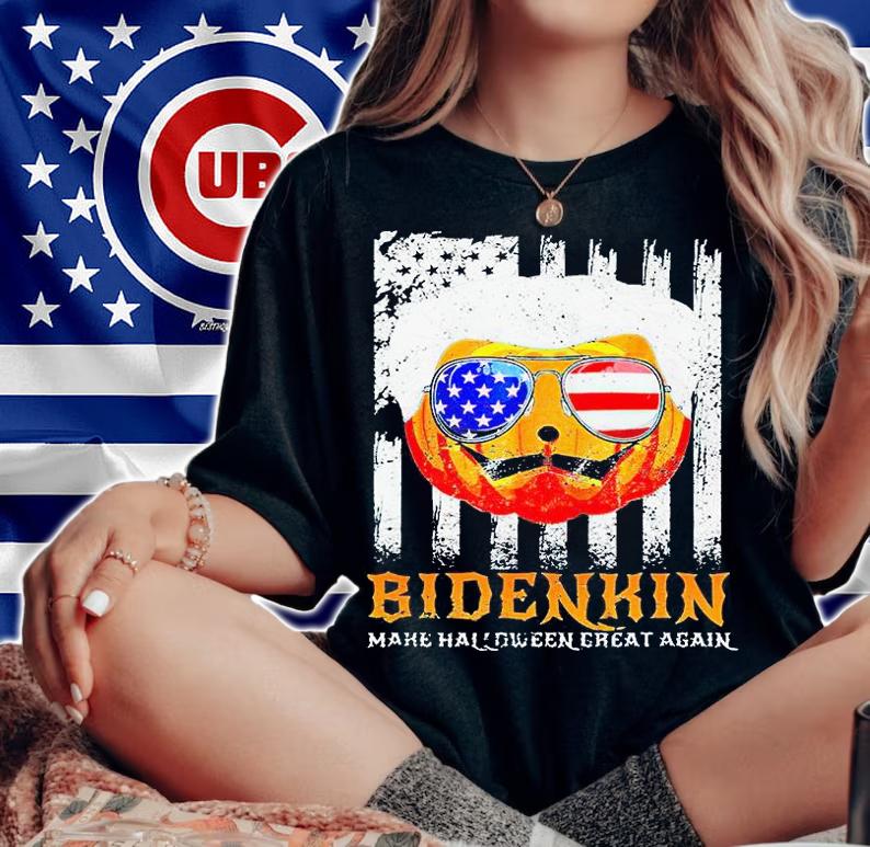Biden Pumpkin make Halloween great again Bidenkin USA T-shirt woman shirt
