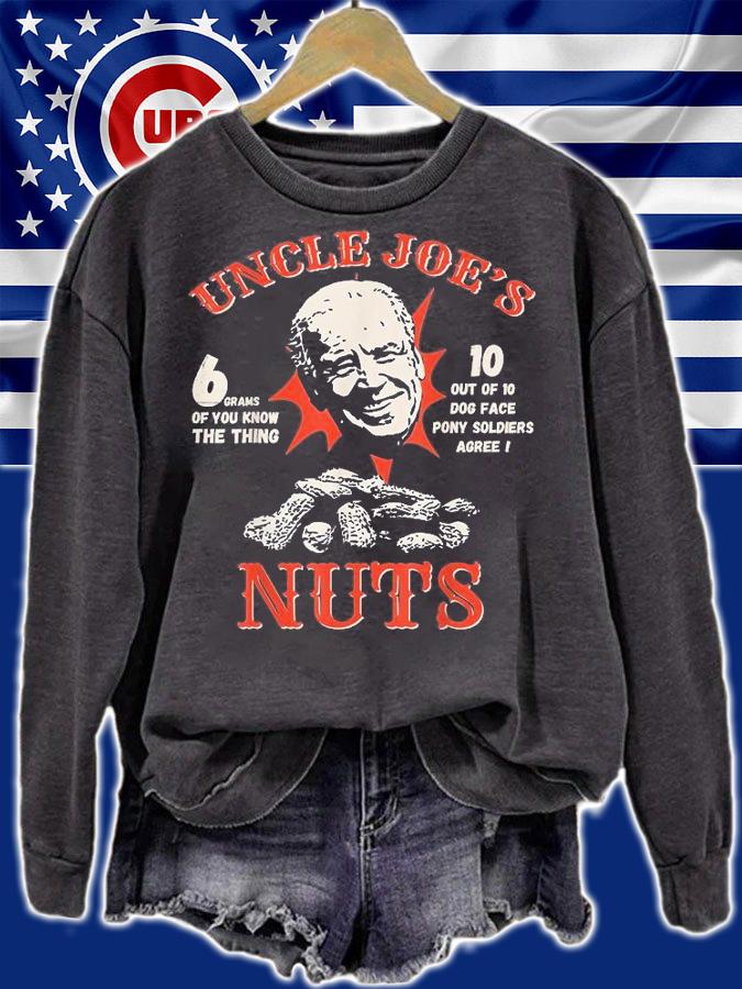 Funny Anti Joe Biden Uncle Joe's Nuts Peanut Parody T-Shirt