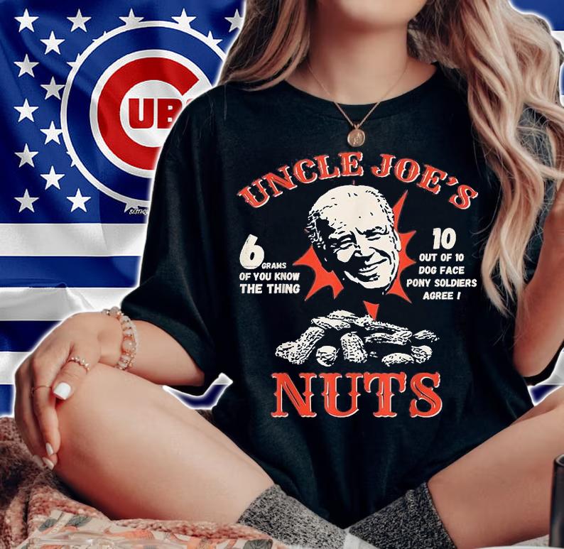 Funny Anti Joe Biden Uncle Joe's Nuts Peanut Parody T-Shirt
