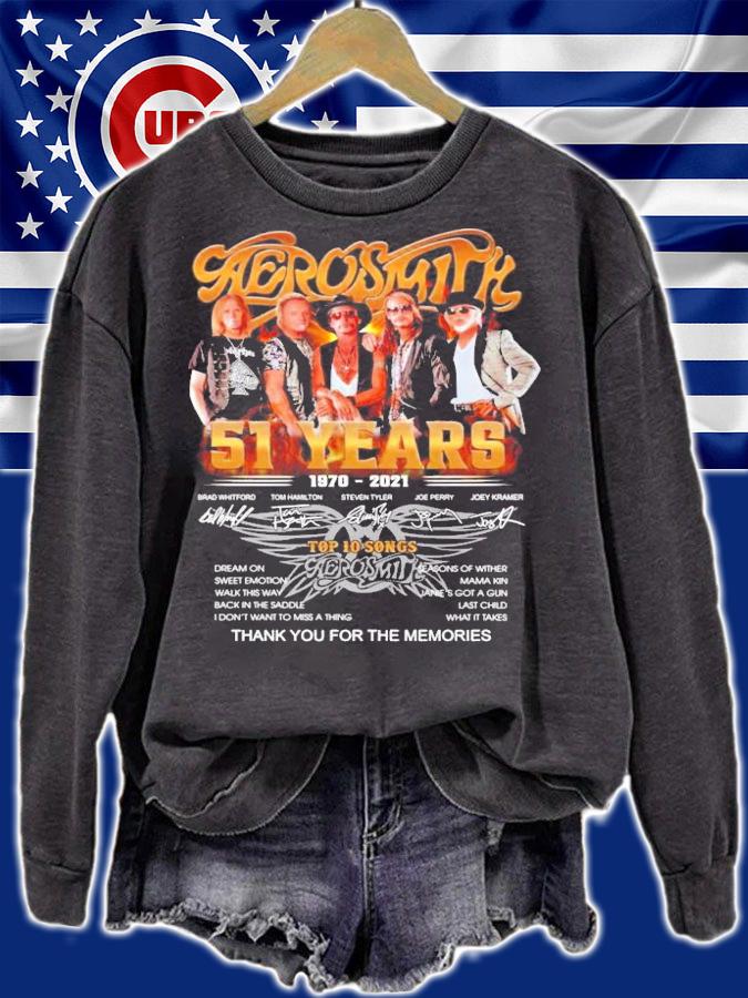 Aerosmith 51 years 19702-2021 signatures shirt sweatshirt