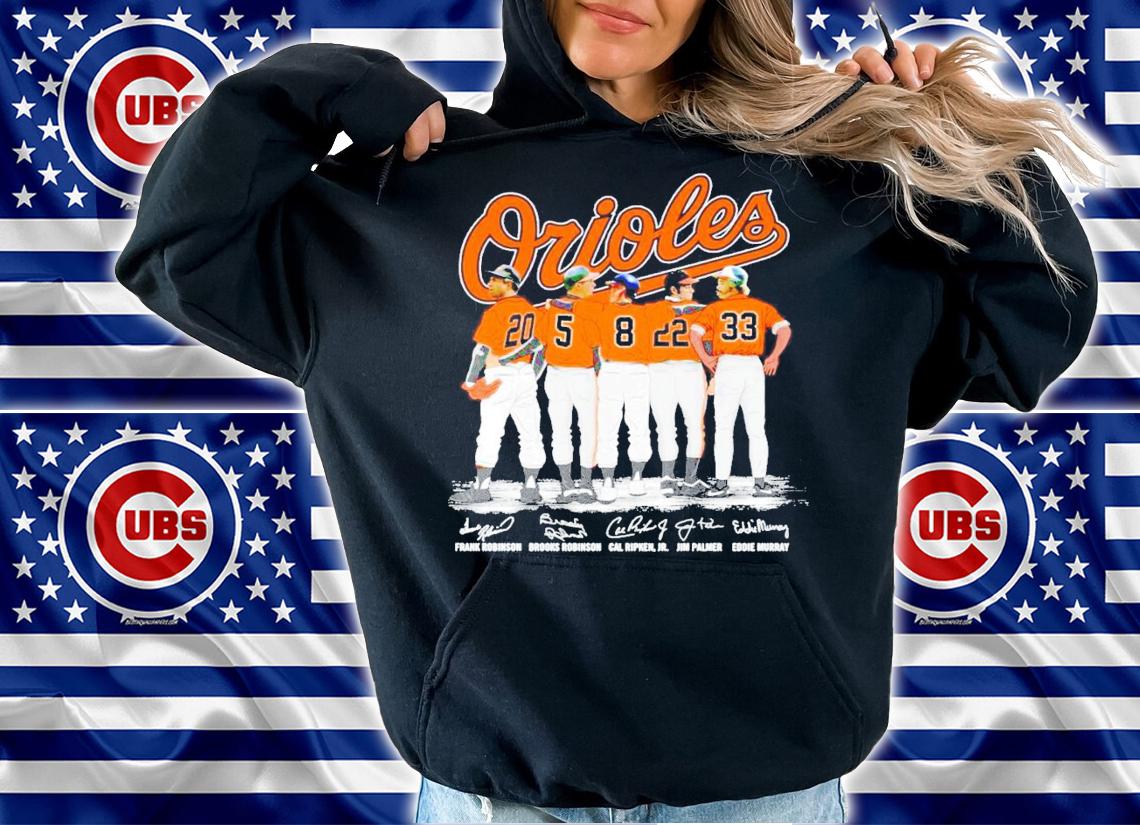 Baltimore Orioles Frank Robinson Brooks Robinson Cal Ripken.Jp Jim Palmer Eddie Murray signature shirt hoodie