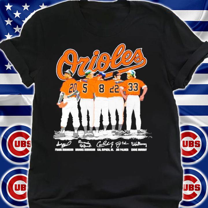 Baltimore Orioles Frank Robinson Brooks Robinson Cal Ripken.Jp Jim Palmer Eddie Murray signature shirt shirt
