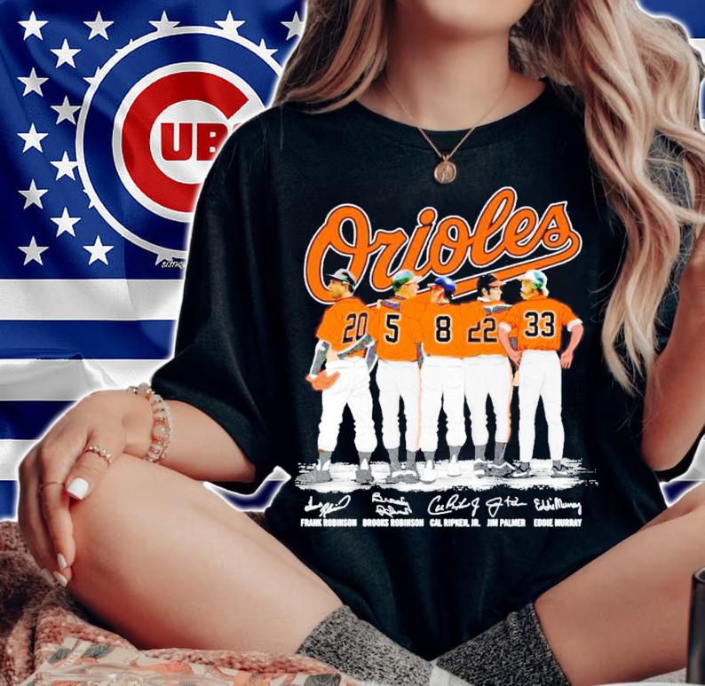 Baltimore Orioles Frank Robinson Brooks Robinson Cal Ripken.Jp Jim Palmer Eddie Murray signature shirt woman shirt