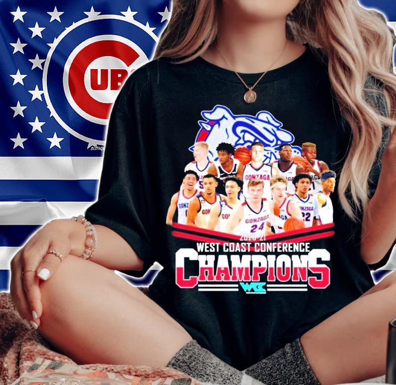 Gonzaga Bulldogs 2020-2021 West Coast Conference Champions t-shirt woman shirt