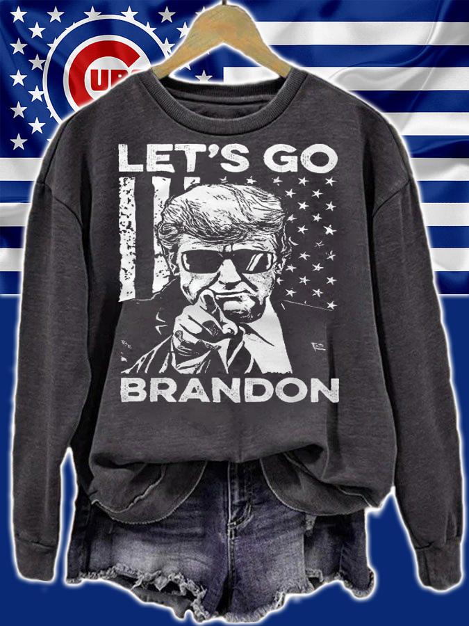 Lets Go Brandon USA Flag Funny, Impeach Biden, Trump Supporter T-Shirt sweatshirt