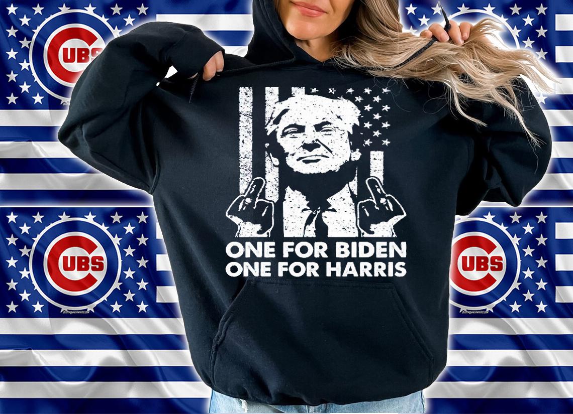 Trump middle finger one for Biden one for Harris T-shirt