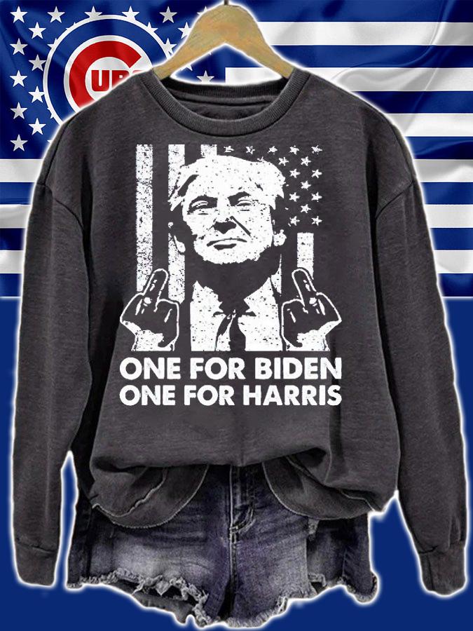 Trump middle finger one for Biden one for Harris T-shirt