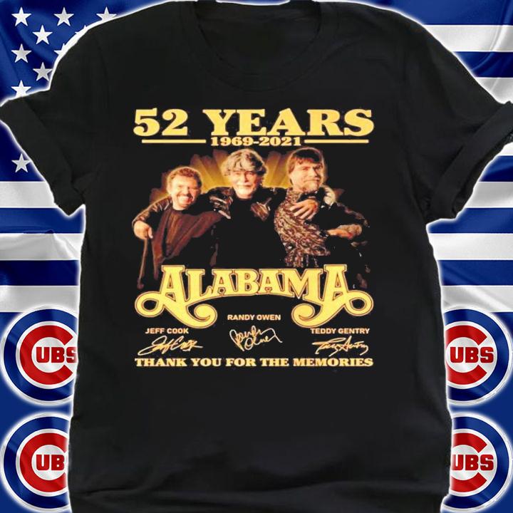 52 years 1969-2021 Alabama signature thank you for the memories shirt