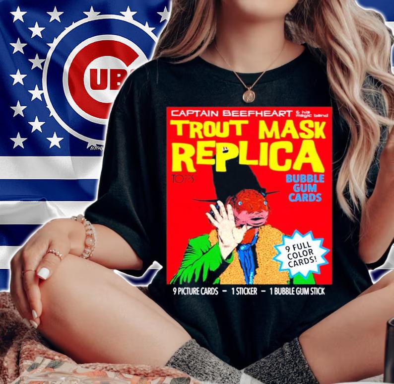 Captain beefheart trout mask replica bubble gum cards shirt