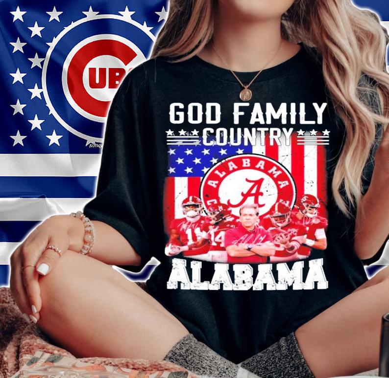 God family country Alabama Crimson Tide signatures shirt woman shirt
