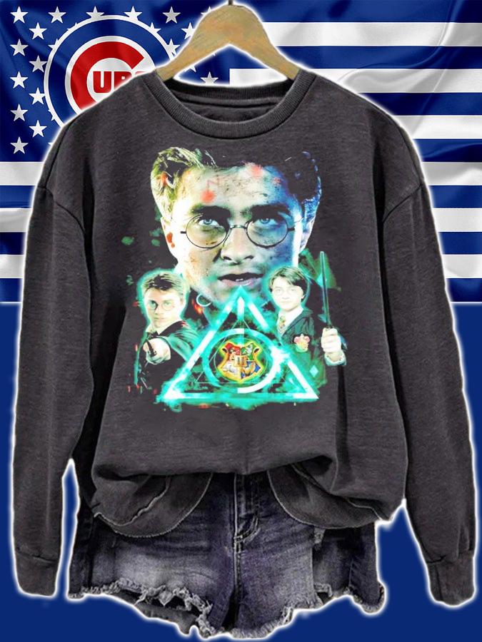 Harry Potter Deathly Hallows Hogwarts logo shirt sweatshirt