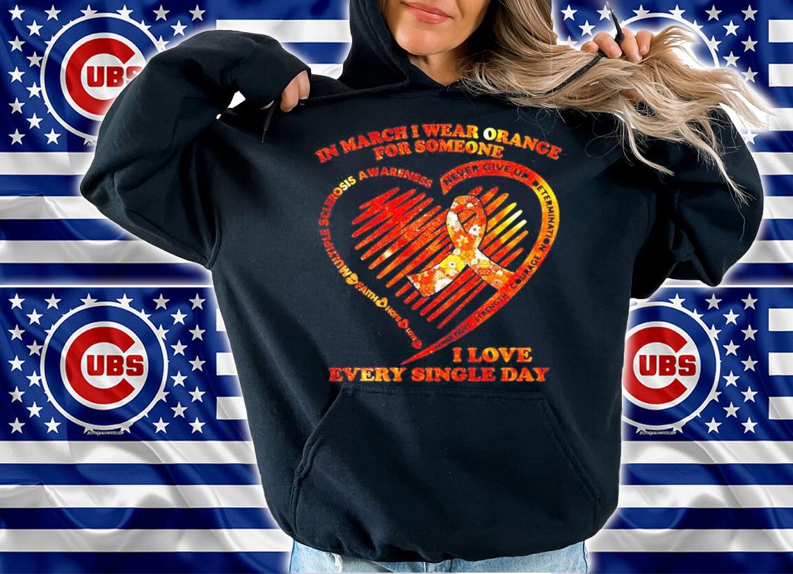 In march I wear orange for someone heart I love every single day shirt hoodie