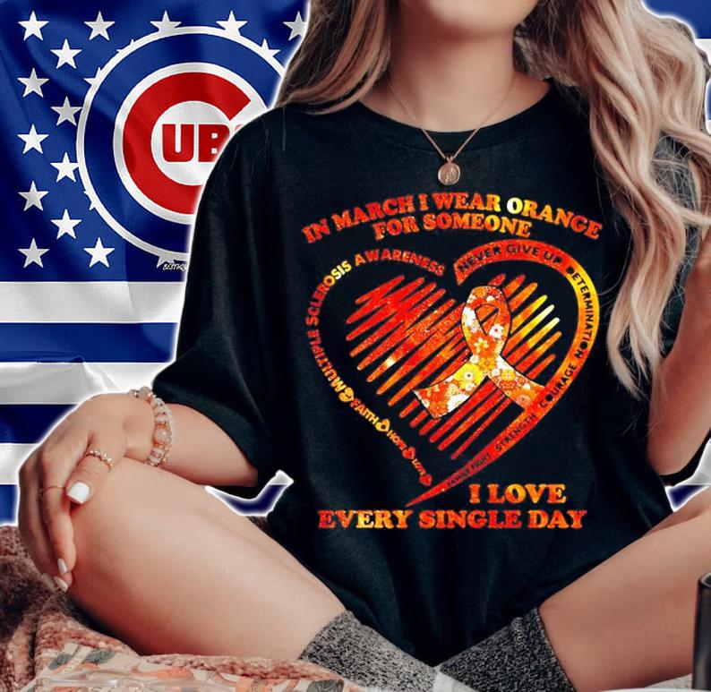 In march I wear orange for someone heart I love every single day shirt woman shirt