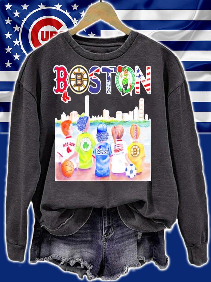 Kids watch Boston Red Sox Boston Celtics New England Patriots New England Revolution Boston Bruins shirt