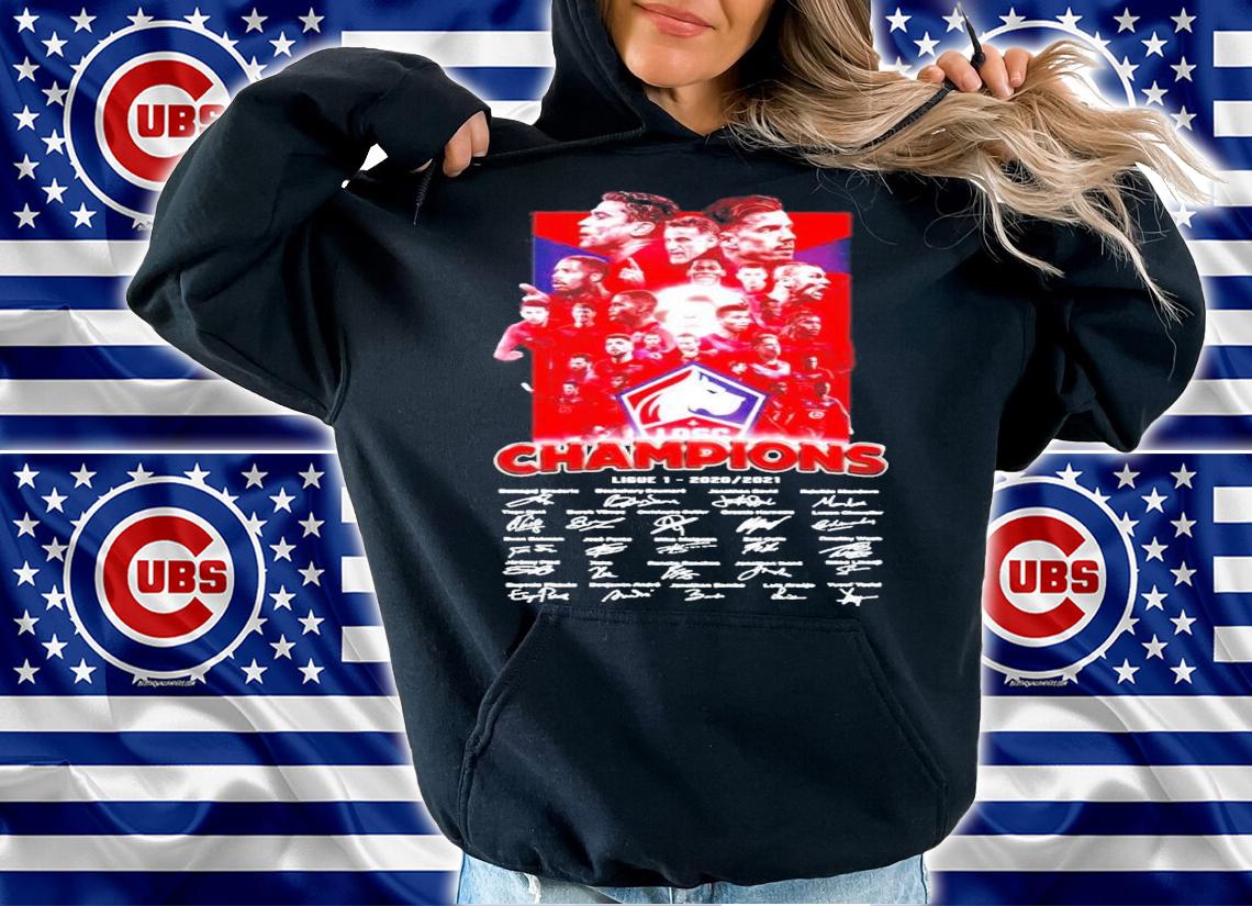LOSC Champions Ligue 1 2020 2021 signatures shirt hoodie