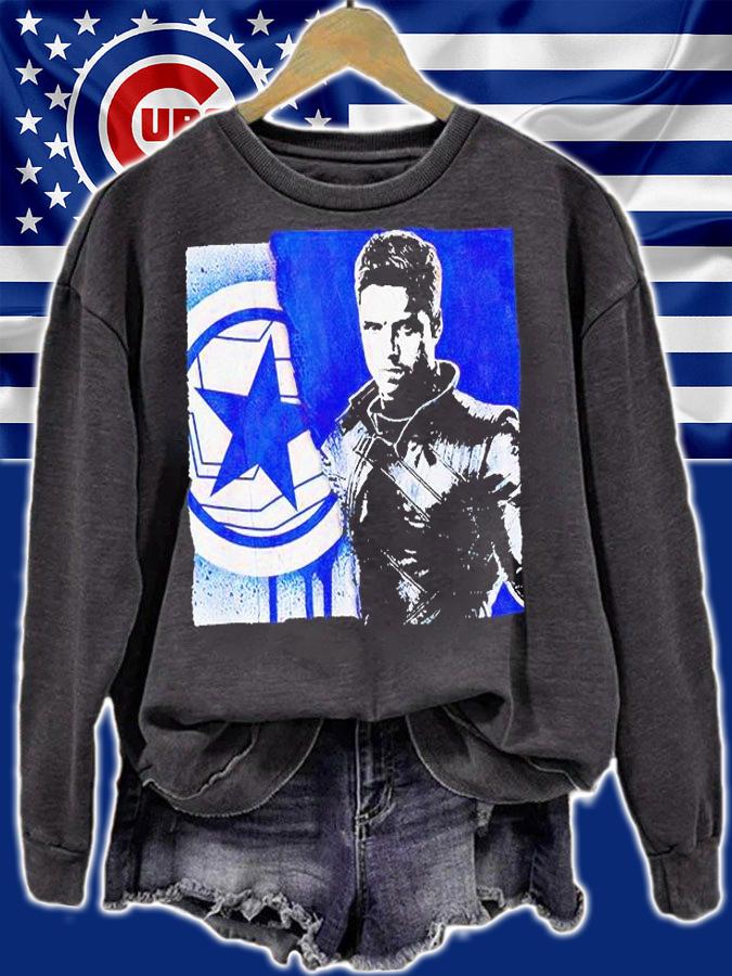 Marvel the Falcon and the Winter Soldier Bucky Barnes flag T-shirt sweatshirt