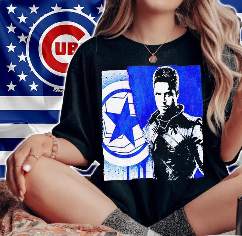 Marvel the Falcon and the Winter Soldier Bucky Barnes flag T-shirt woman shirt