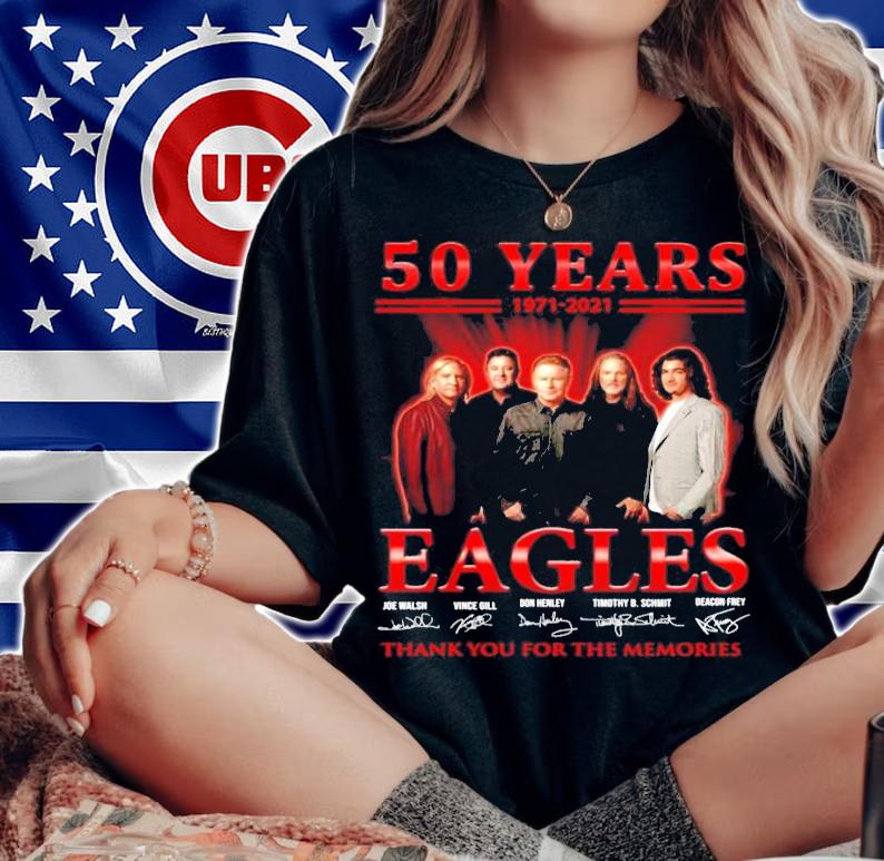 50 years 1971-2021 Eagles signatures t-shirt