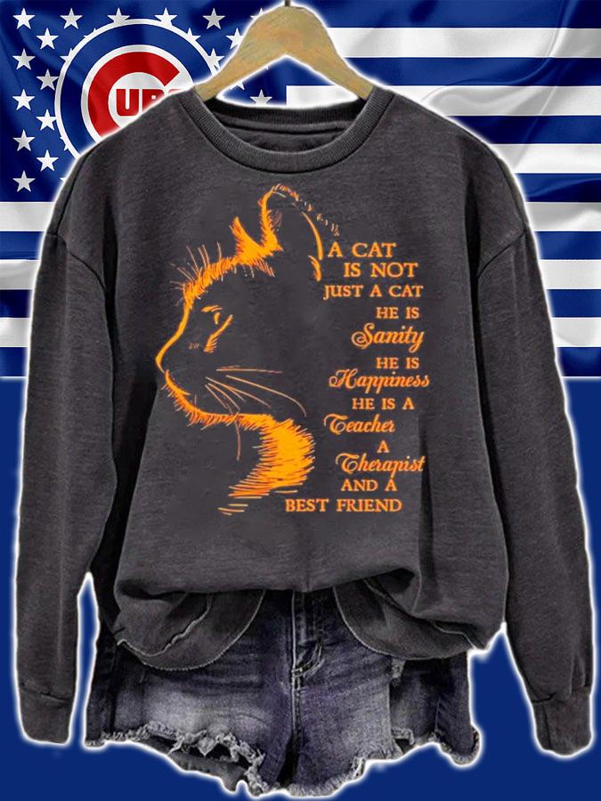 A cat is not just a cat he is sanity he is happiness he is a therapist and a best friend shirt sweatshirt