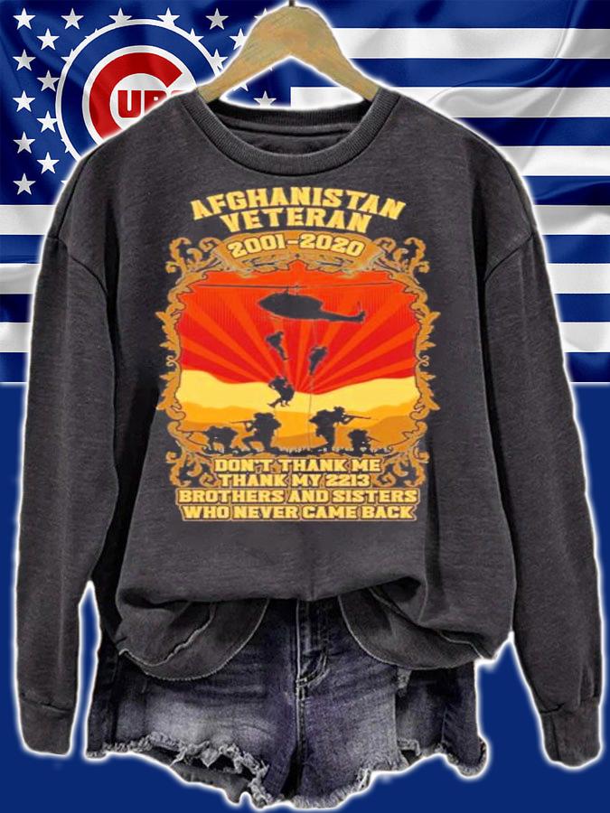 Afghanistan veteran 2001-2020 don't thank me thank my 2213 brothers and sister shirt sweatshirt