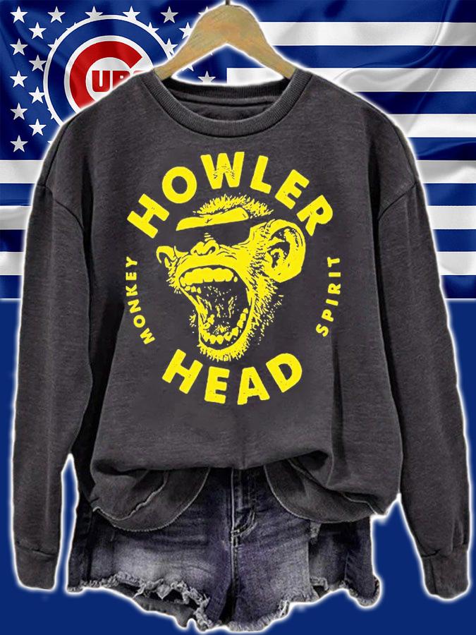 Awesome howler Head monkey spirit yellow shirt sweatshirt